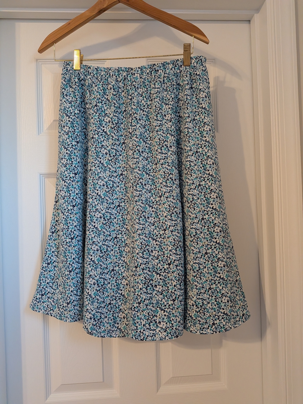Appleseed's Blue Floral Circle Skirt
